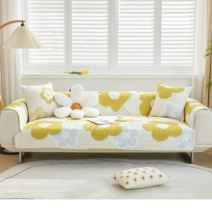 Pastoral Flower Pattern Non-slip Sofa Cushion (1pc)